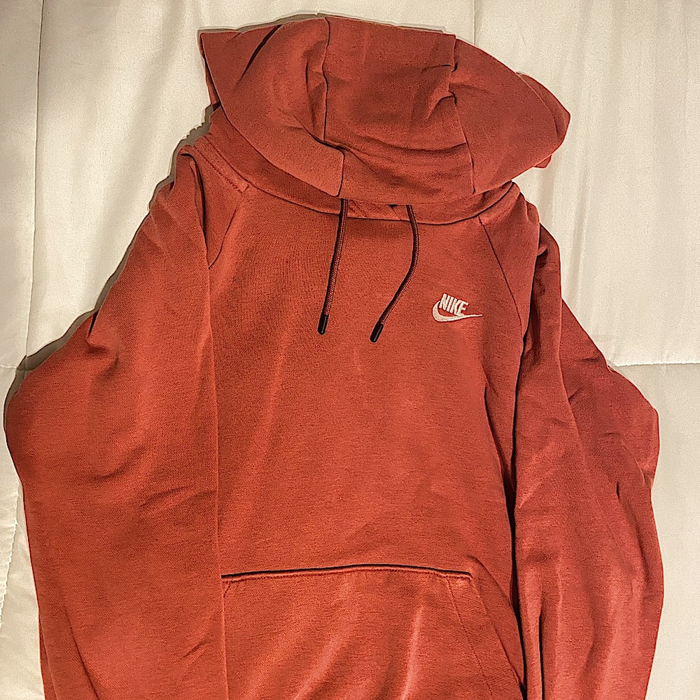 Dark Coral Nike Hoodie - Size S